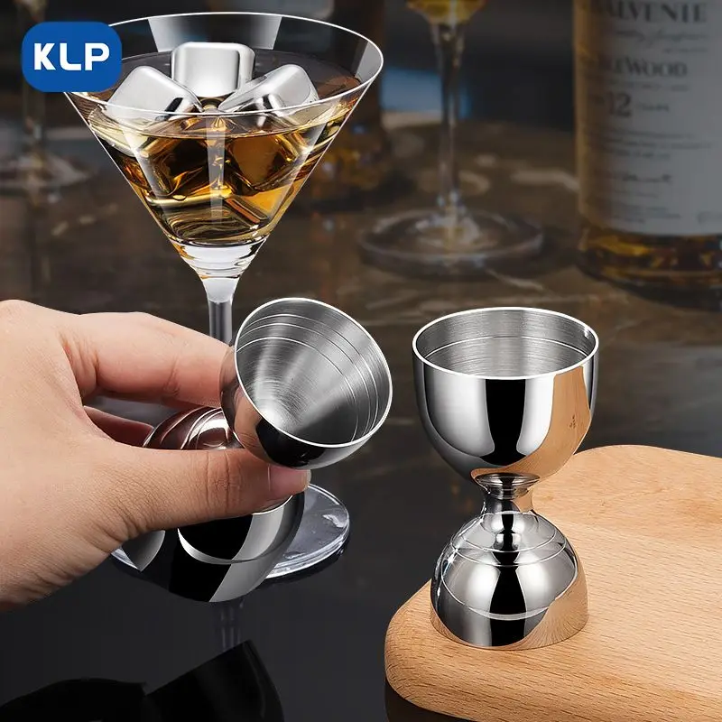 KLP Stainless Steel Double Ended Wine Measuring Tumbler Measuring Cup with Graduated Ounce Cup Holder Bar Bartending Tools measuring jigger stainless steel measuring cups