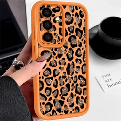 Brown Leopard Print TPU Phone Case Cover - Galaxy A18 (B047 Orange)