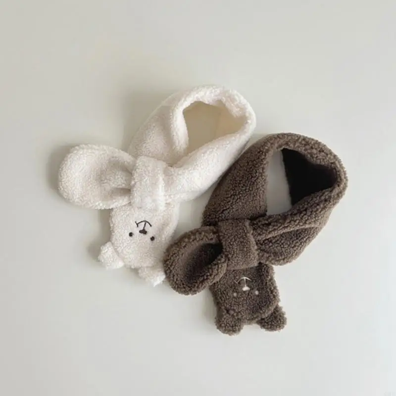 Cartoon Bear Kids Scarf Warm and Cosy Neckerchief Autumn Winter Accessories Shower Gift for 2Y+ Boys and Girls 69HE
