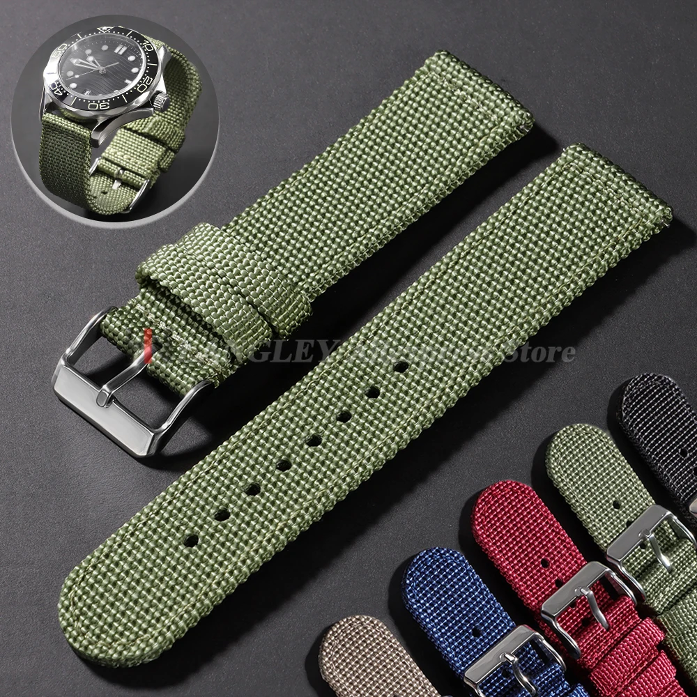 Durable Nylon Canvas Quick Release Watch Band - Sporty Woven Strap