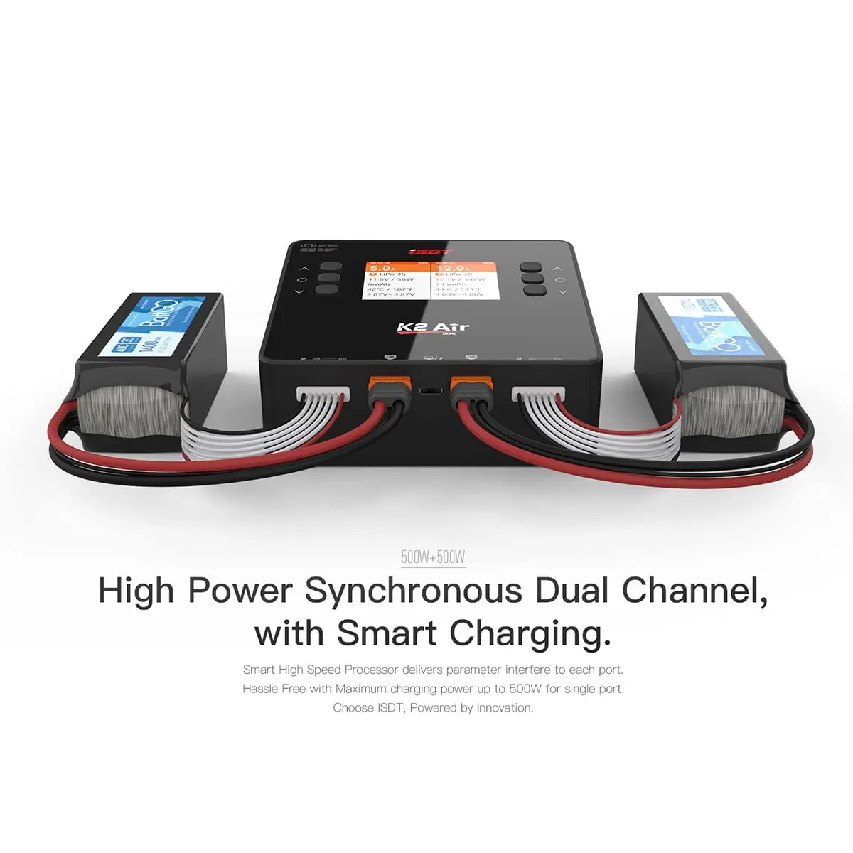 ISDT K2 Air Dual Channel Lipo Battery Charger AC 200W DC 500Wx2 20A Smart Balance Discharger for Life Lilon LiHV NiMH PB Battery thumbnail 2