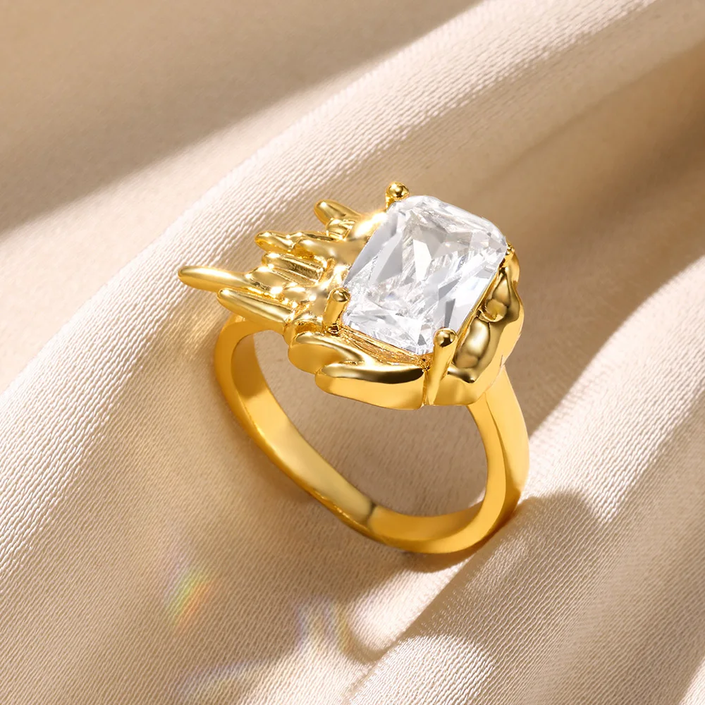 Red Artificial Pick Stone Ring Charming Romantic Fashion - Temu