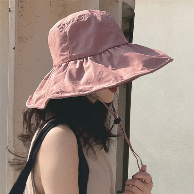 Women Spring Autumn Summer Sun Protection Hat Korean Big Brim Fisherman Hat sun hat,women hat