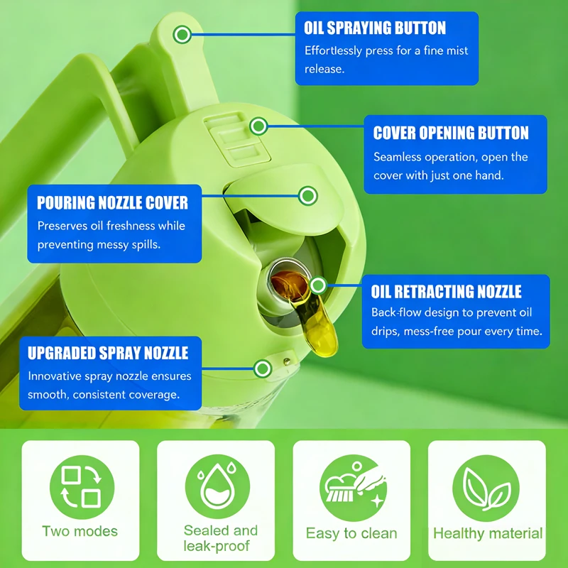 16oz/470ml 2-in-1 Olive Oil Sprayer for Cooking