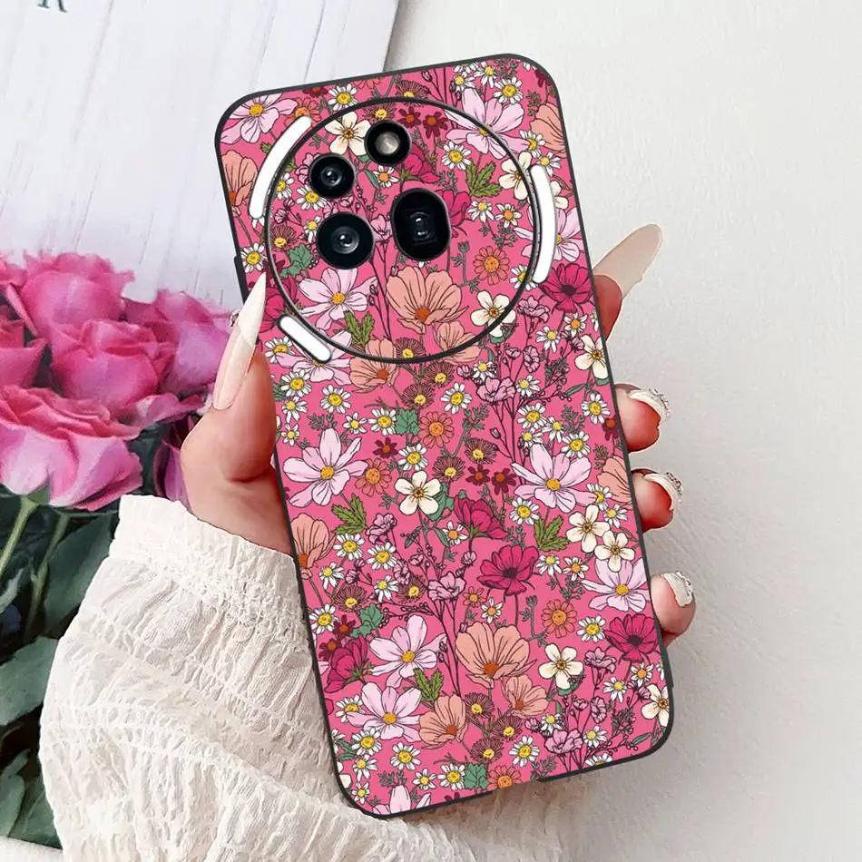 Elegant Butterfly Cat Printed Black Silicone Soft Phone Case