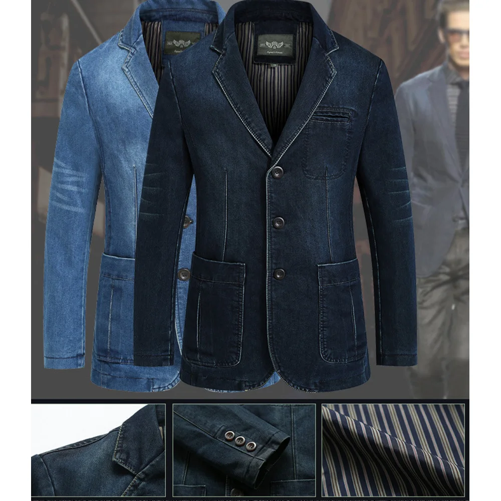 Herren-Denim, Herren-Baumwoll-Denim, kleine Anzugdekoration, großer Freizeitanzug, äußere 2182_voghion.com
