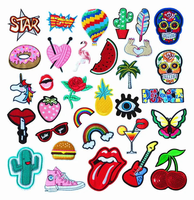 Clothing Patches Cartoon Fruit Patches Thermoadhesive Patches Cute Animal Patch Iron on Embroidery on Clothes Applique
