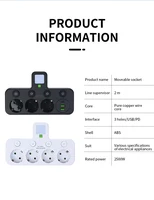 EU Plug Outlet 4 Sockets Electrical Socket No Extension Cord With USB Type-C Ports Two specifications - Image 4