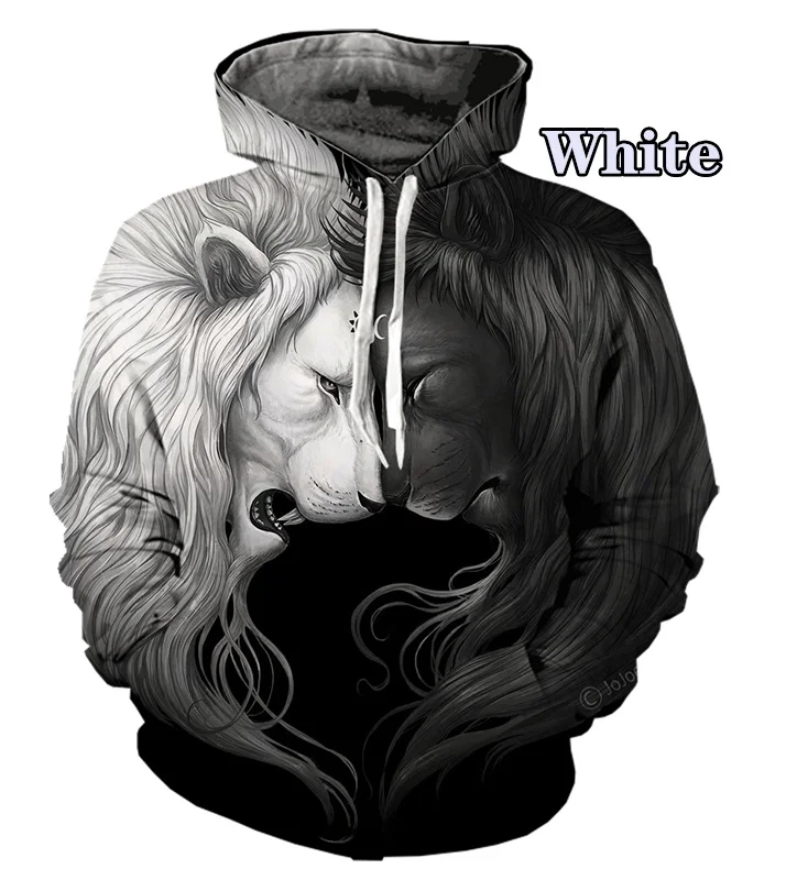 

2022 New Men's Lion Unisex Hoodie 3D Printing Menswear Digital Creative Fashion Novelty Teen Sweatshirt Pullover