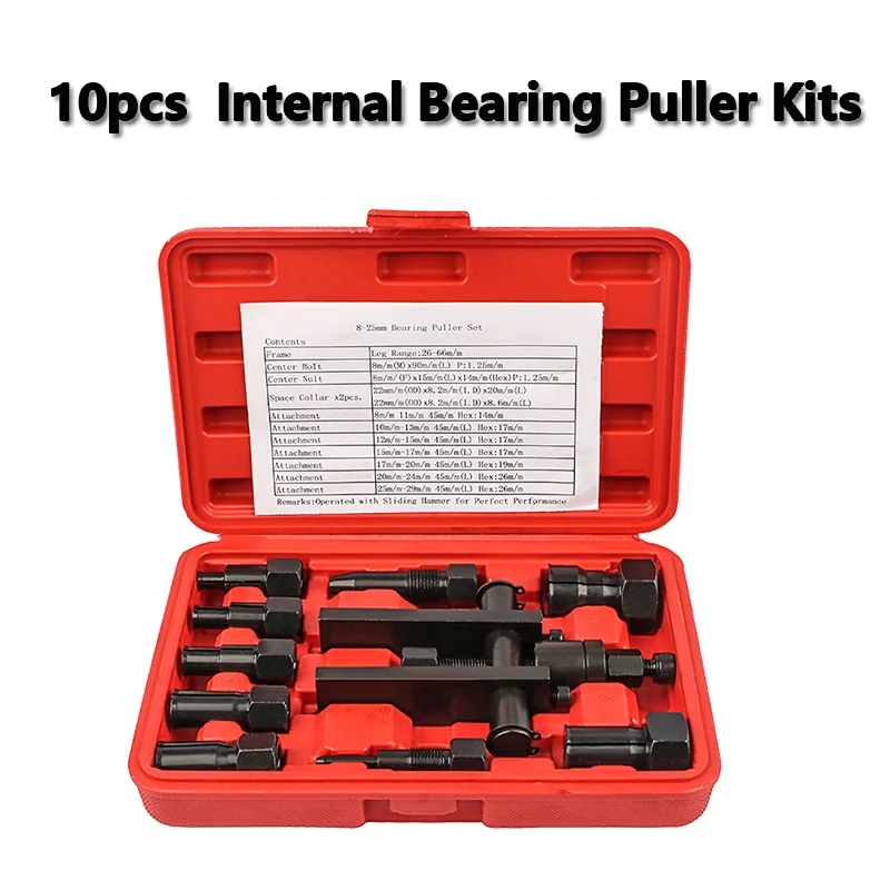 10pcs 8mm -65mm Bearing Puller Inner Wheel Gear Extractor Bushing Remover Tool Kit