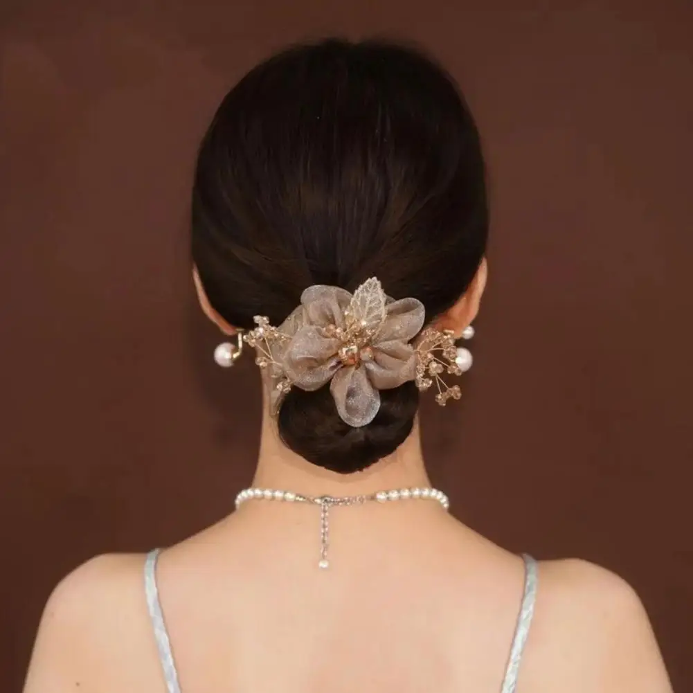 

Hair Tie Charming Headwear Elastic Girl Organza Flower Ponytail Holder Hair Accessories Hair Band Ponytail Holder