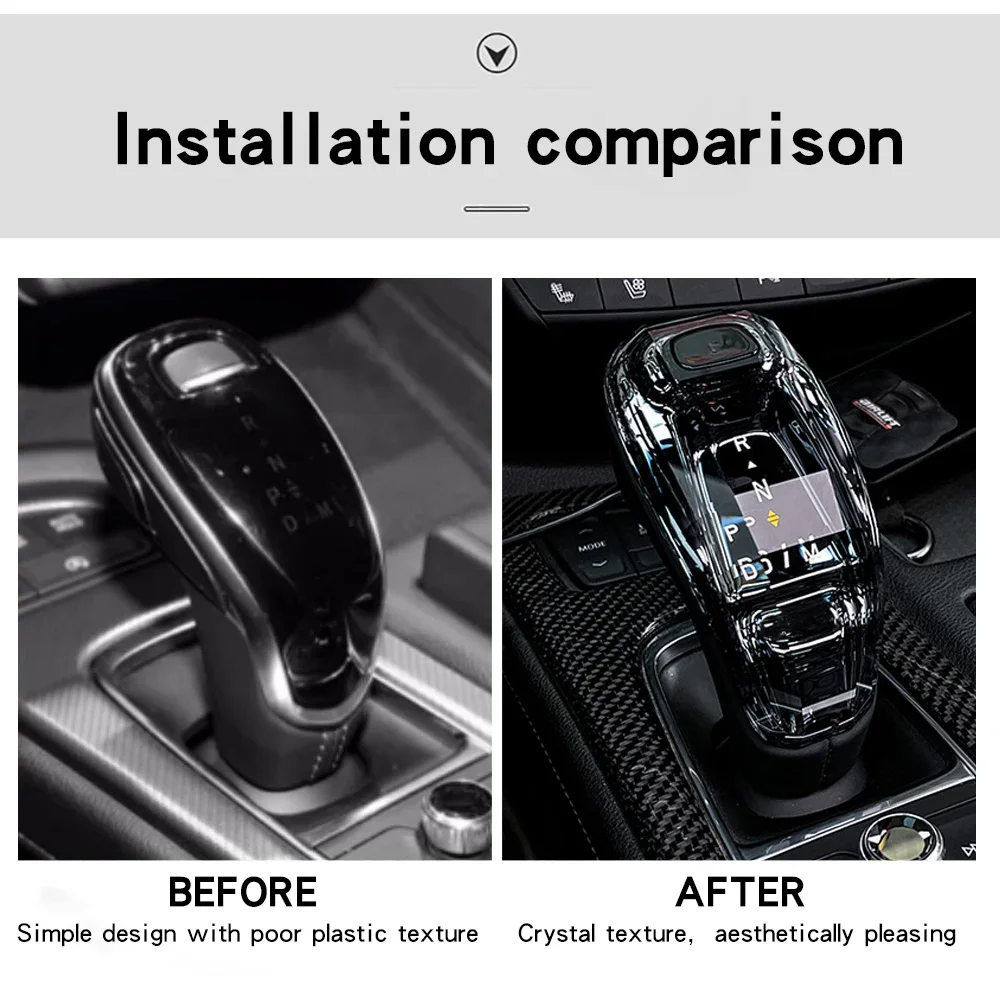 3piece LED Crystal Gear Shift Knob Lever Stick Handle Head for Cadillac CT5 CT6