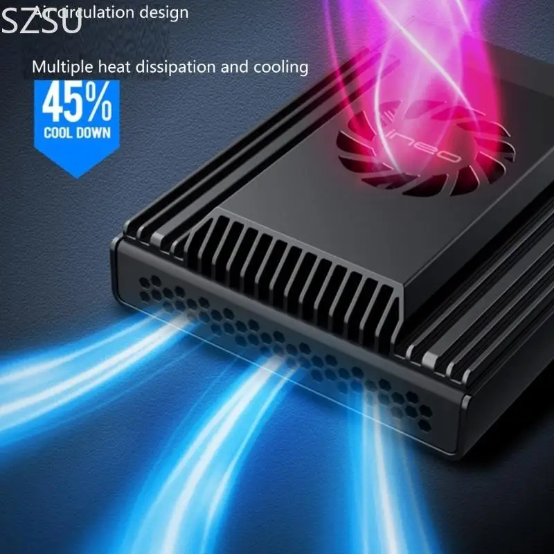 SZSU 10Gbps M.2 NVME SSD 케이스 USB3.2 SSD 박스 인클로저 케이스(냉각 팬 포함)