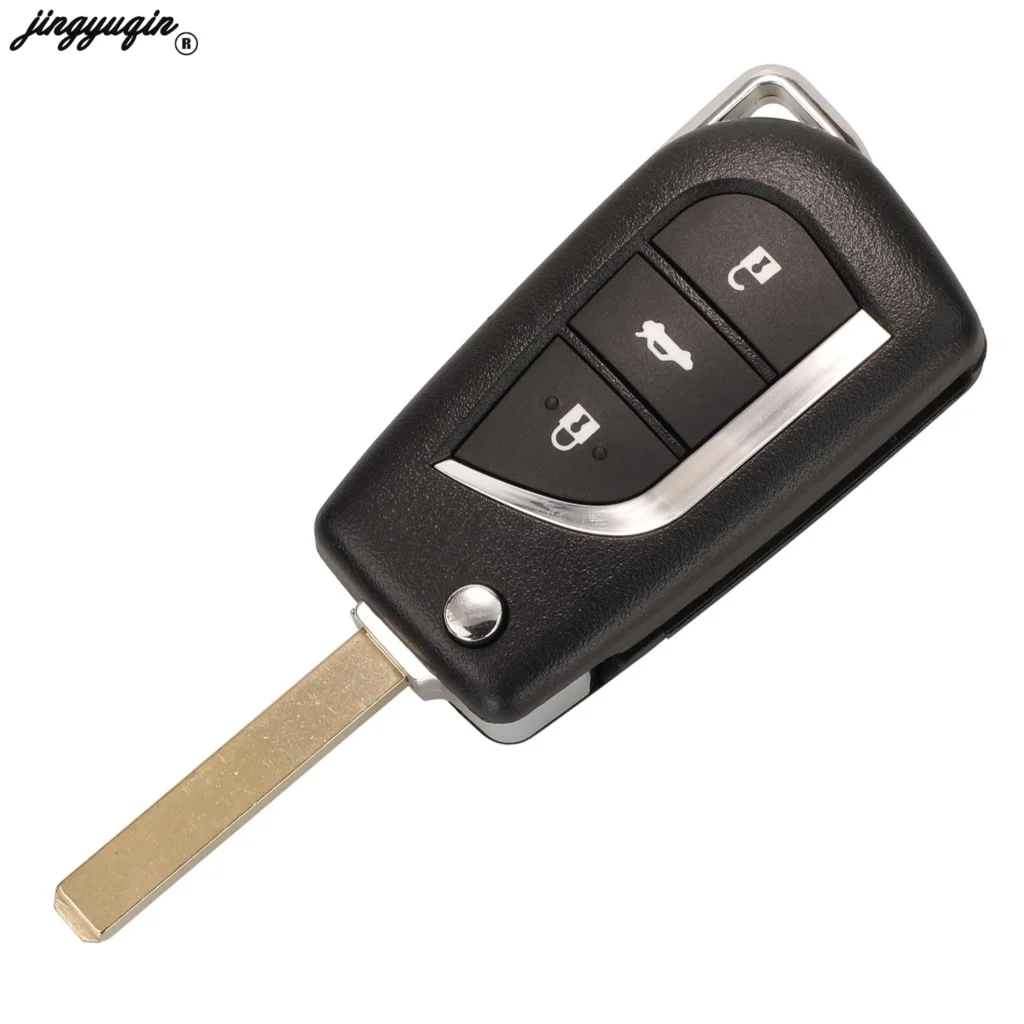 Premium Flip Remote Car Key Shell Case with 2/3 Buttons - Replacement Key Blade Included