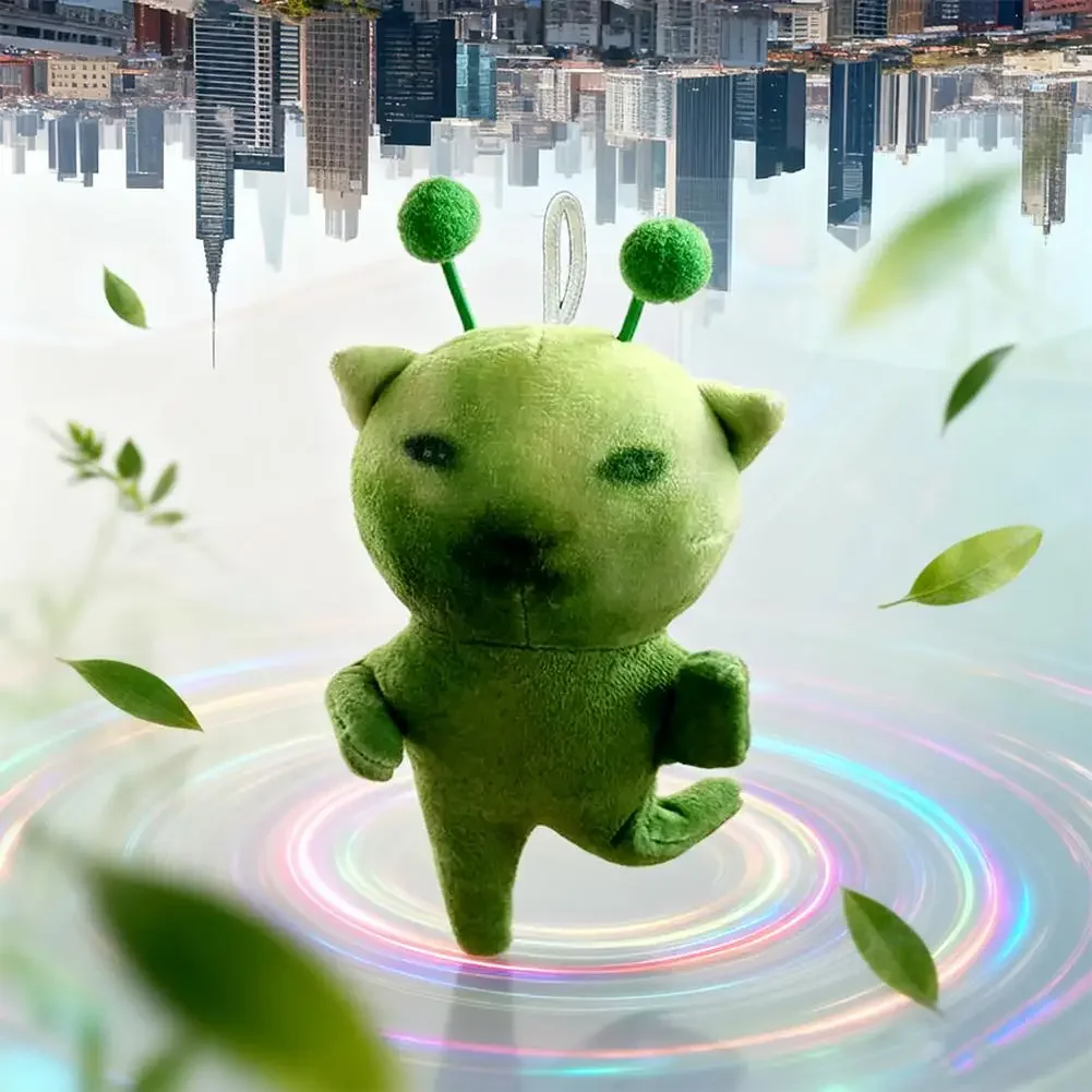 Green Alien Cat Special Effect Plush Toy, Poseable & Deformable Stuffed ...