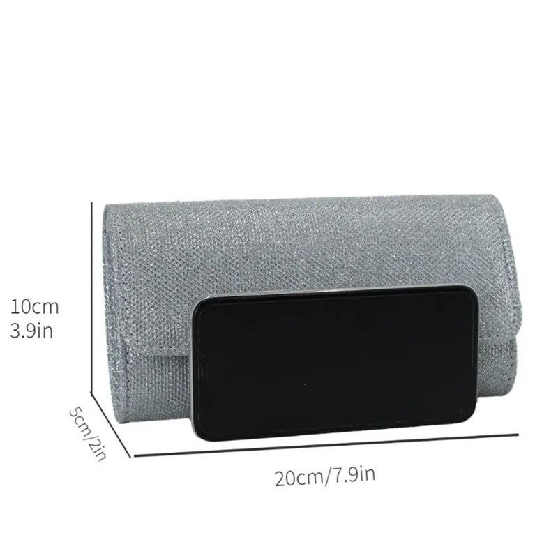 Socialite Party Bag, Evening Bag, Clutches Dress Bag, PVC Diamond Inlay Chain Crossbody Shoulder Bag for Women Daily Collocation