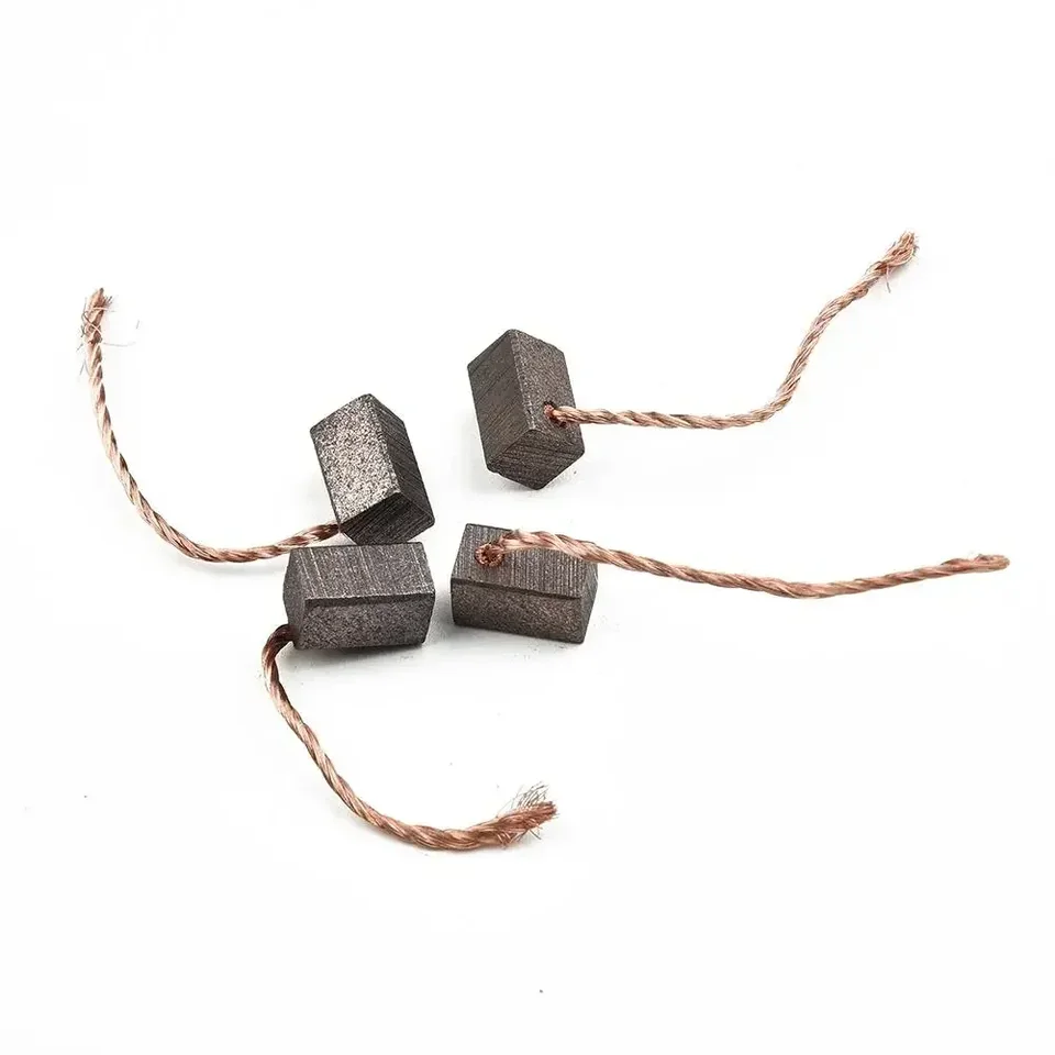 Spazzole Di Carbone Bronzo 6x6x15mm Con Cavo 50mm, 12-24V Per Motori Auto: Soffiatore, Ventola, Alzacristalli, Tergicristallo, Pompa Acqua