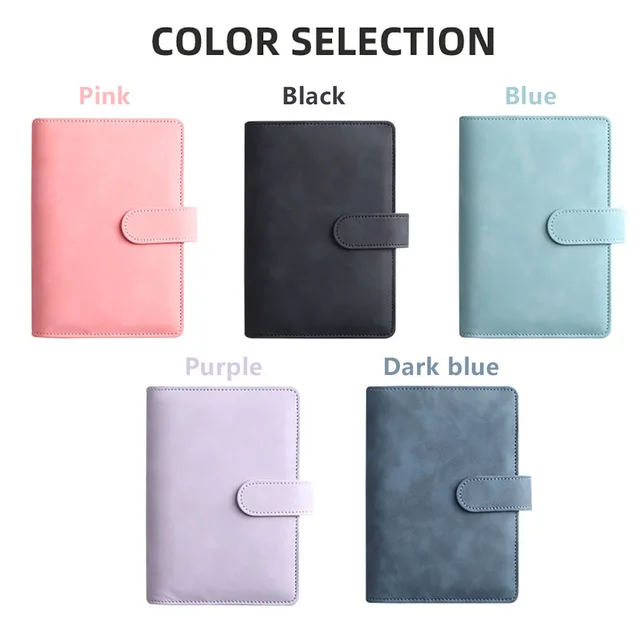 Compra online de A5/A6 Macaron Notebook 6-ring Binder PU Clip-on Loose-leaf  Notebook Papelaria Orçamento Bill Management