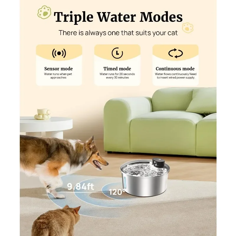 Stainless Steel Dog Water Fountain 3