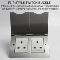Universal/UK/FR/EU/US 8mm Single/Double Gang Power Outlet Stainless Steel Panel Switch Socket for Living Room Office 3