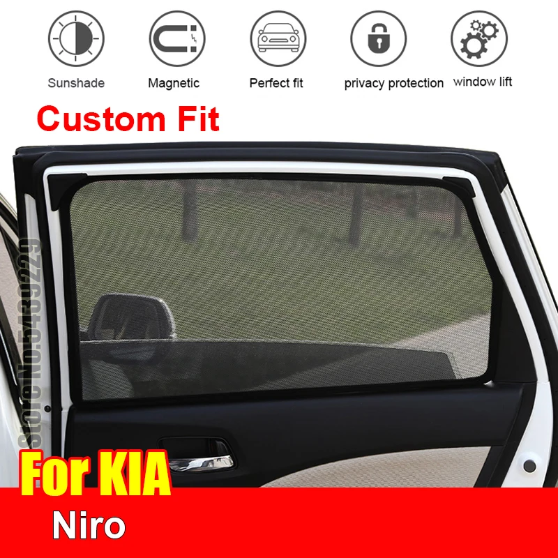 For Kia Niro Car Side Window Sun Shade Uv Protection Curtain Sunshade Mesh Sun Visor