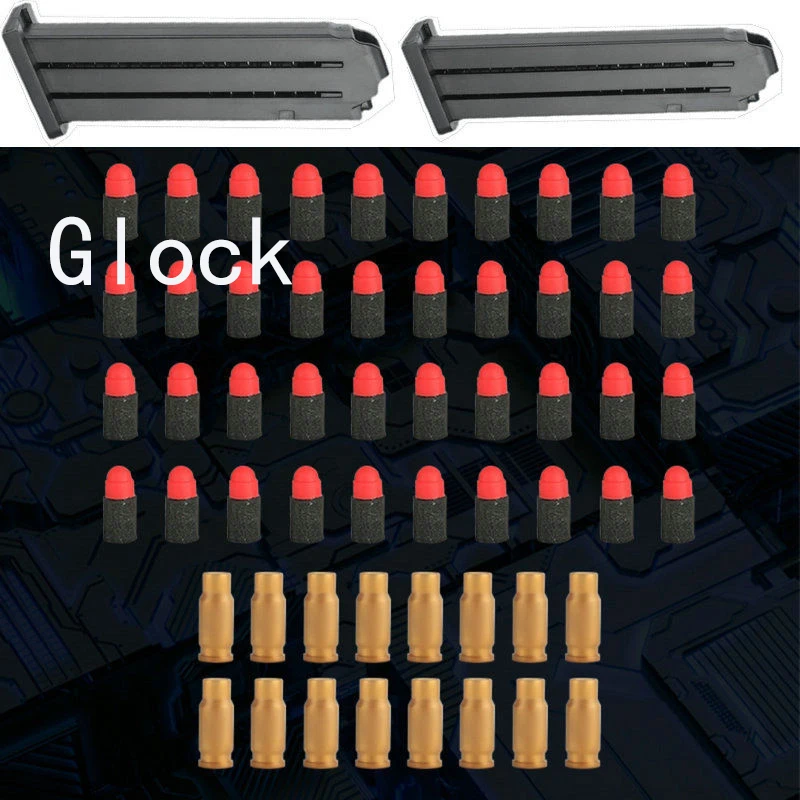 Toy Gun Accessories Soft Bullets Shells Magazines Glock M1911 Desert Eagle Pistol Gun Parts Can Shoot No Gun 4