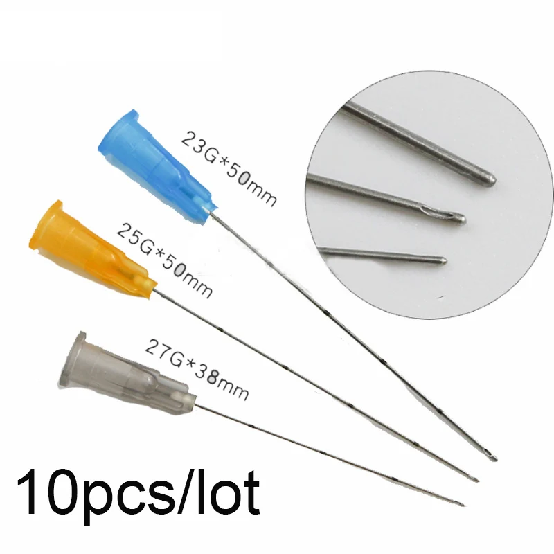 Blunt-tip Cannula for filler injection 18G 21G 22G 23G 25G 27G30G uric acid facial filling nose slight blunt needle Tools hot sale 10pcs 18g 21g 23g 27g 30g disposable puncture needle hyaluronic acid facial body filler ce micro blunt tip cannula