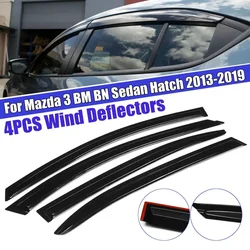 4PCS Car Window Wind Deflectors Tinted For Mazda 3 BM BN Sedan Hatch 2013 2014 2015 2016 2017 2018 2019 Awnings & Shelters