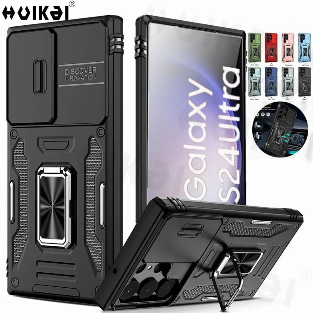 Custodia Per Samsung Galaxy S24 Ultra S23 Fe S22 A15 A05S A54 A34 A14 Slide Camera Full-Body Antiurto Rugged Military Grade Cover