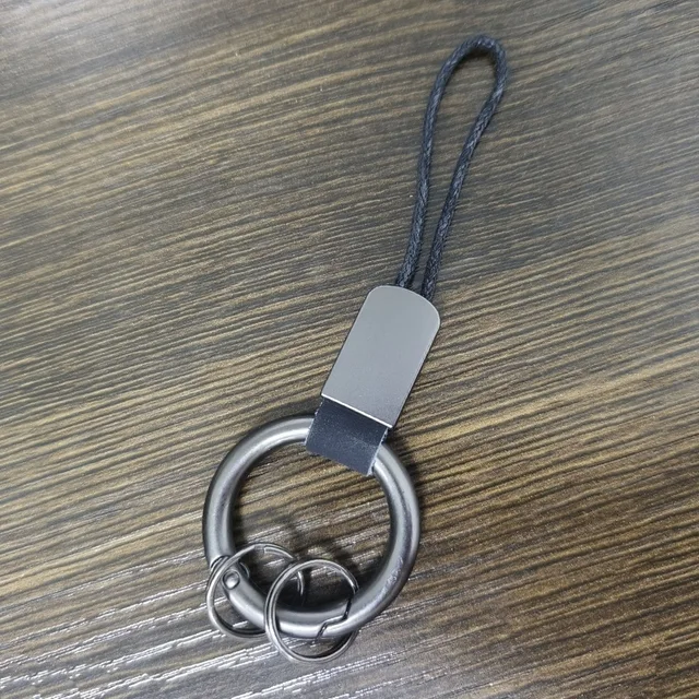 Simple Lanyard Keychains Genuine Leather Keyring Men Women Car Key