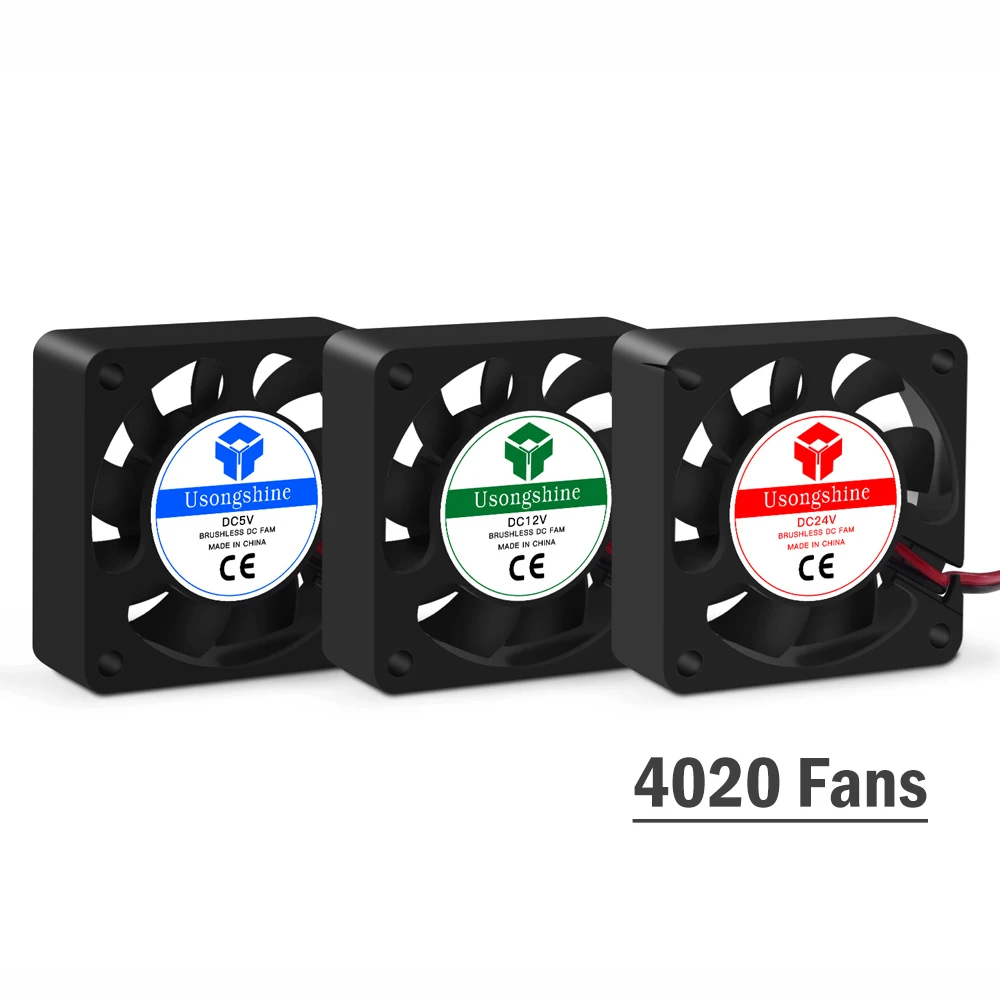 Advanced Brushless Cooling Turbo Fan for 3D Printers - 12V/24V Dual Voltage, 2-Pin DC Extruder Cooler Blower in Black Plastic