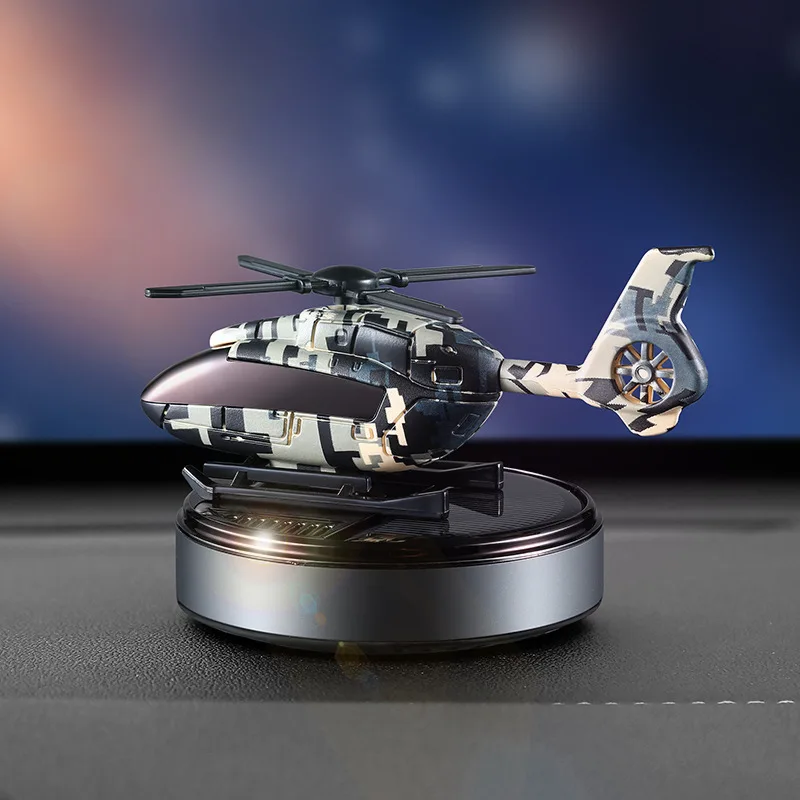 

Solar Powered Helicopter Car Ornament Dashboard Decoration Fragrant Perfume Men Gift and Air Freshener Auto Interior Accessories