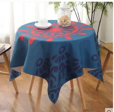 

cotton linen small round tablecloth decorative printed floral table cloth dust proof cover for table