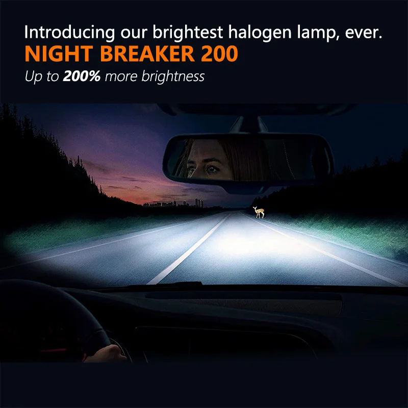 OSRAM Night Breaker 200 H11 Car Halogen Headlight +200% More