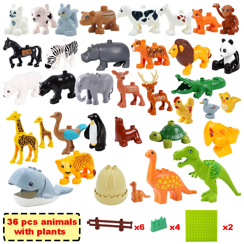 Bulk Big Particle Building Block Accessories Animal House DIY Assembled Bricks Children 3-6 Years Old Educational Toys And Gifts 5