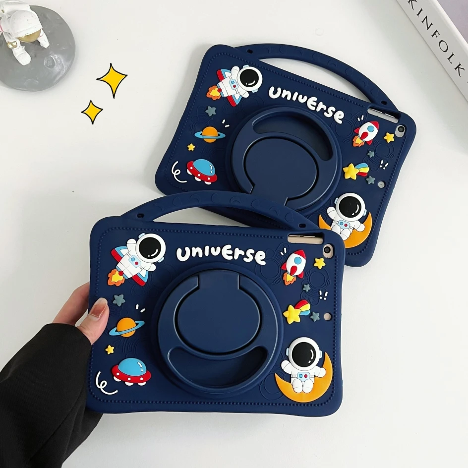 Soft Silicone 360° Rotating Stand Case for Tablets - Kids Friendly