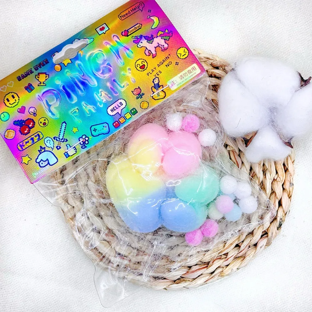1PC Kawaii Plush Cat Foot Squishy Fidget Toy Stress Relief Toy Slow Rebound Sensory Toys  for Adult Children 5