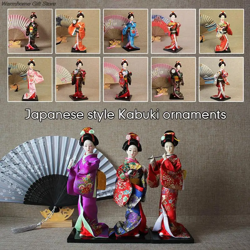 Bambole Geisha giapponesi Asian Geisha Crafts Kimono Dolls Beautiful Kimono Lady Collection Home Desktop Decor figurine in miniatura