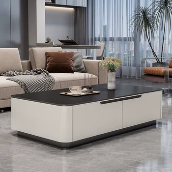 Tavolino Laterale con Cassetti, Design Moderno e Lussuoso per Soggiorno, Organizzatore di Stoccaggio, Tavolino da Caffè, Tavolo da Scrittura, Arredamento Trendy