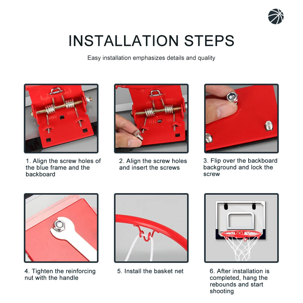 Ring Basketball Hoop Wall-mounted Indoor Training Home Kids Basketball Toy Mini Hoop Set For Kids Outdoor Games for basketball hoop