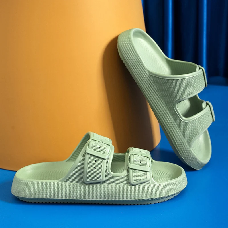 Two Strap Cloud Buckle Women Slides - true deals club