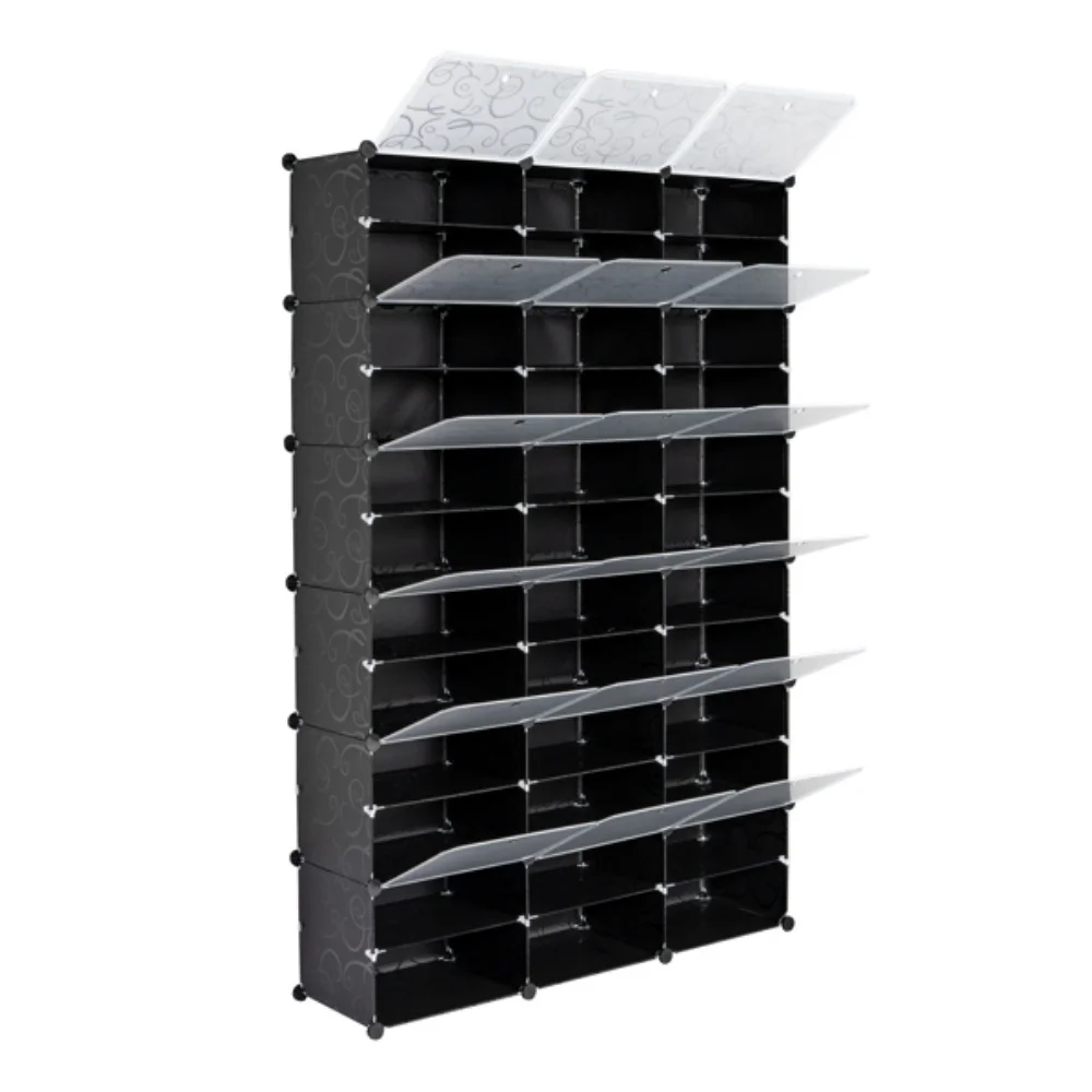 12-Tier Portable 72 Pair Shoe Rack Organizer 36 Grids Tower Shelf Storage Cabinet Stand Expandable for Heels Boots Slippers