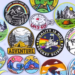 Adventure Camping Patch Iron On Patches For Clothing Thermoadhesive Patches Sticker Mountain Patch Badges On Backpack Sewing DIY