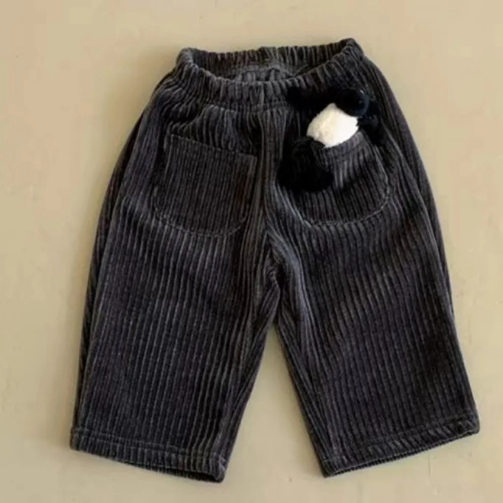 New Baby Solid Corduroy Trousers Thick Warm Toddler Boy Casual Pants Infant Harem Pants Spring Autumn Kids Clothes