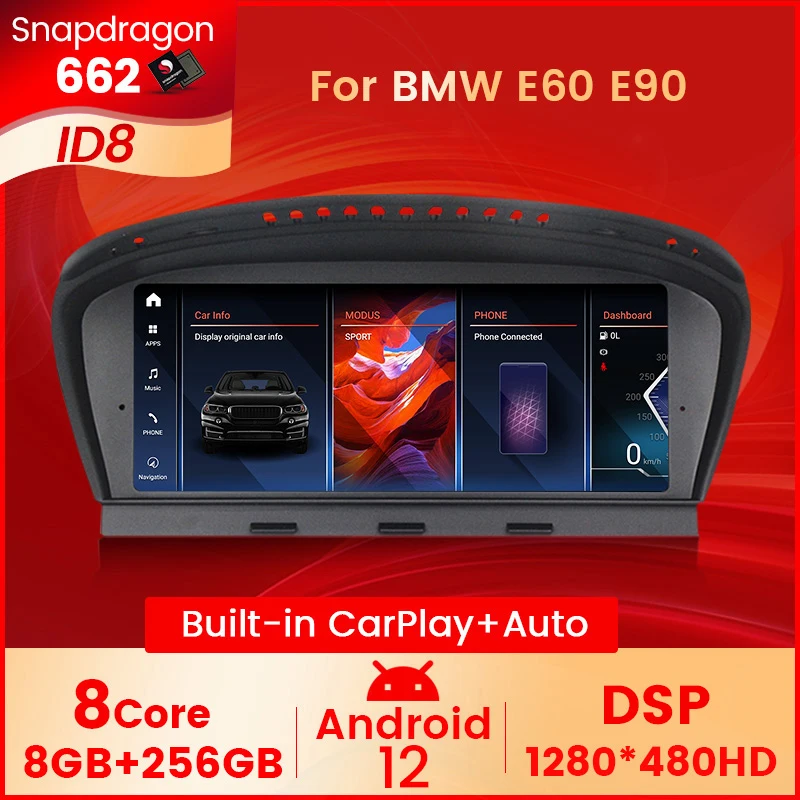 662 Carplay 256g Android 12 Car Radiofor Bmw 3/5 Series E60