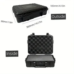 Waterproof Impact Resistant Hard Carry Case with Pre - cut Sponge Interior (360x300x106mm)