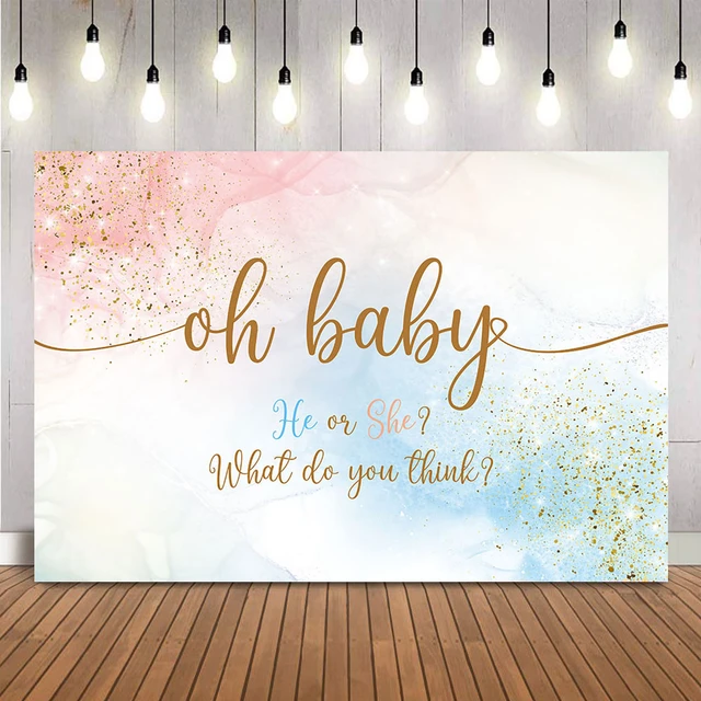 Oh Baby Gender Reveal Backdrop Blue or Pink Baby Shower Theme Party  Decoration Background Boy or Girls Gender Reveal Banner - AliExpress