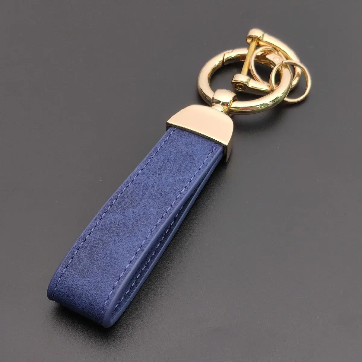Personalized Crazy Horse Leather Car Ornament Keychain Pendant Charm Gift