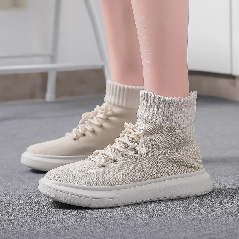 Spring Autumn New Women Fashion Elastic Socks Shoes Comfortable Breathable Casual Boots