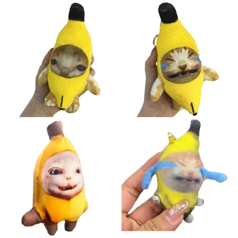 Cartoon Design Keychain Banana Cat Keychain for Kid Girls Teens Women DropShipping d8 business keychain design 32g voice recorder noise reduction voice activated recording device